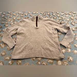 Cozy Beige Quarter-Zip Sweater